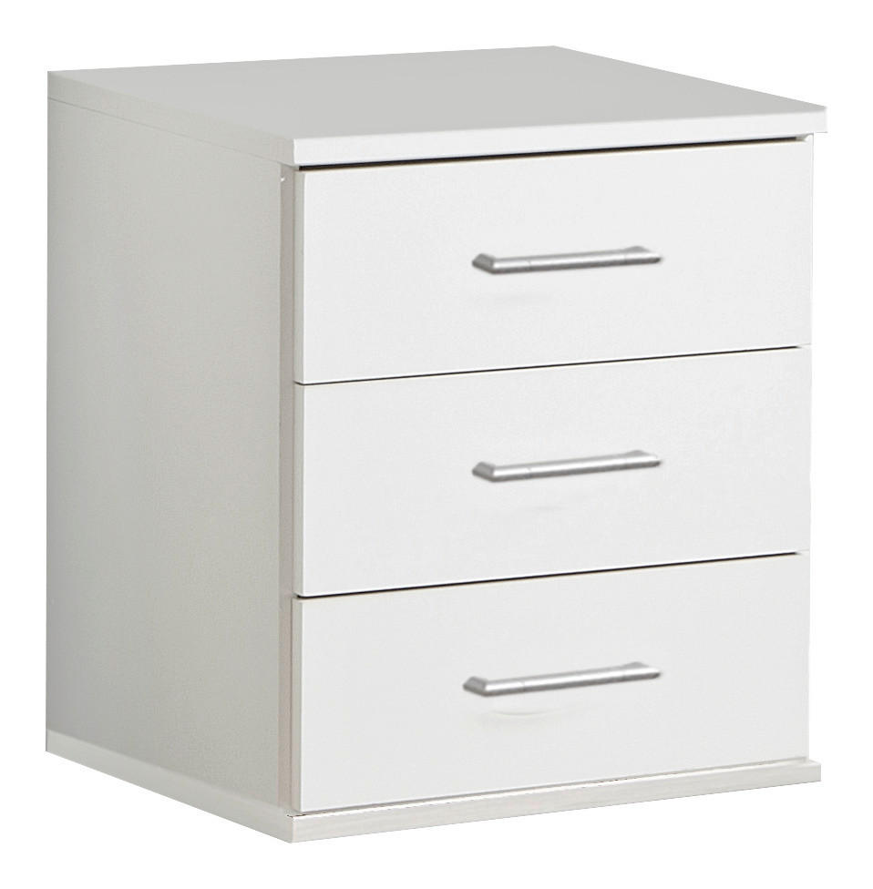 NACHTSCHRANK 46/55/40 cm  - Alufarben/Weiß, KONVENTIONELL, Holzwerkstoff/Kunststoff (46/55/40cm) - MID.YOU