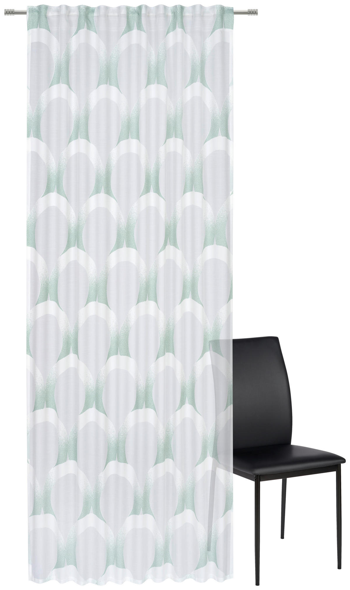 GARDINLÄNGD halvtransparent  - salviagrön, Trend, textil (140/245cm) - Esposa