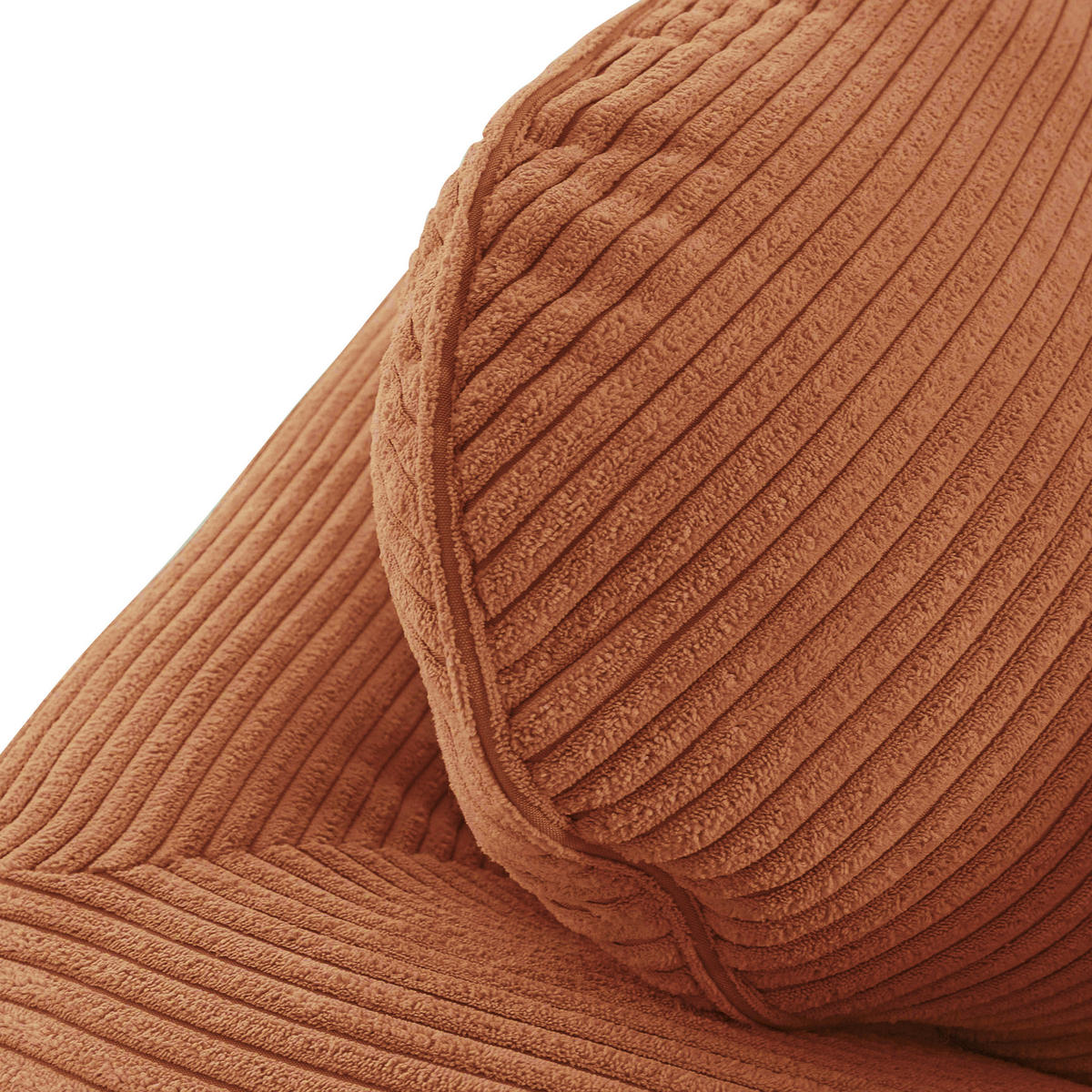 3-SITZER-SOFA in Cord Rostfarben  - Rostfarben/Dunkelbraun, KONVENTIONELL, Holz/Textil (215/70/90cm) - home24