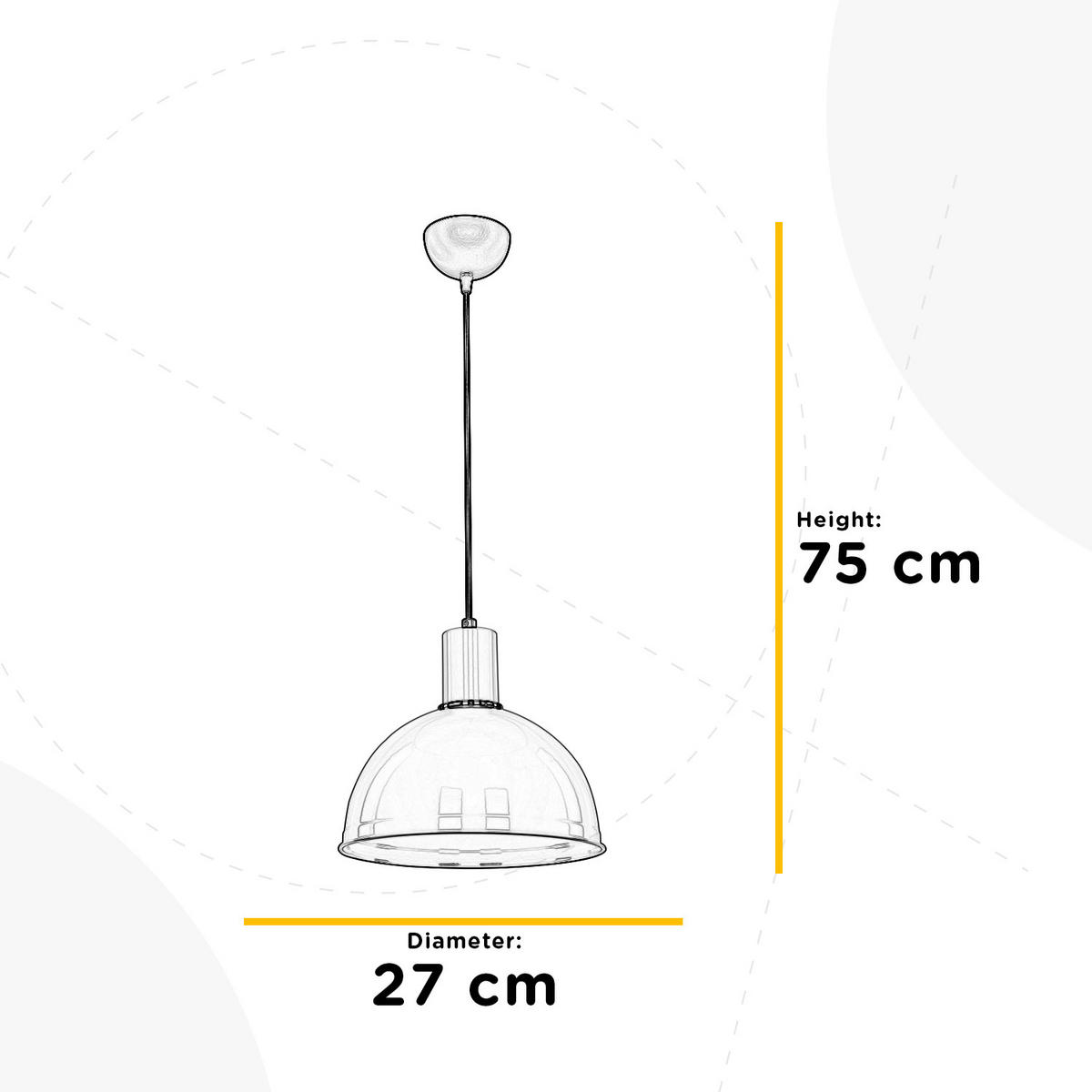 HÄNGELEUCHTE 27/90 cm  - Goldfarben/Weiß, Basics, Metall (27/90cm)