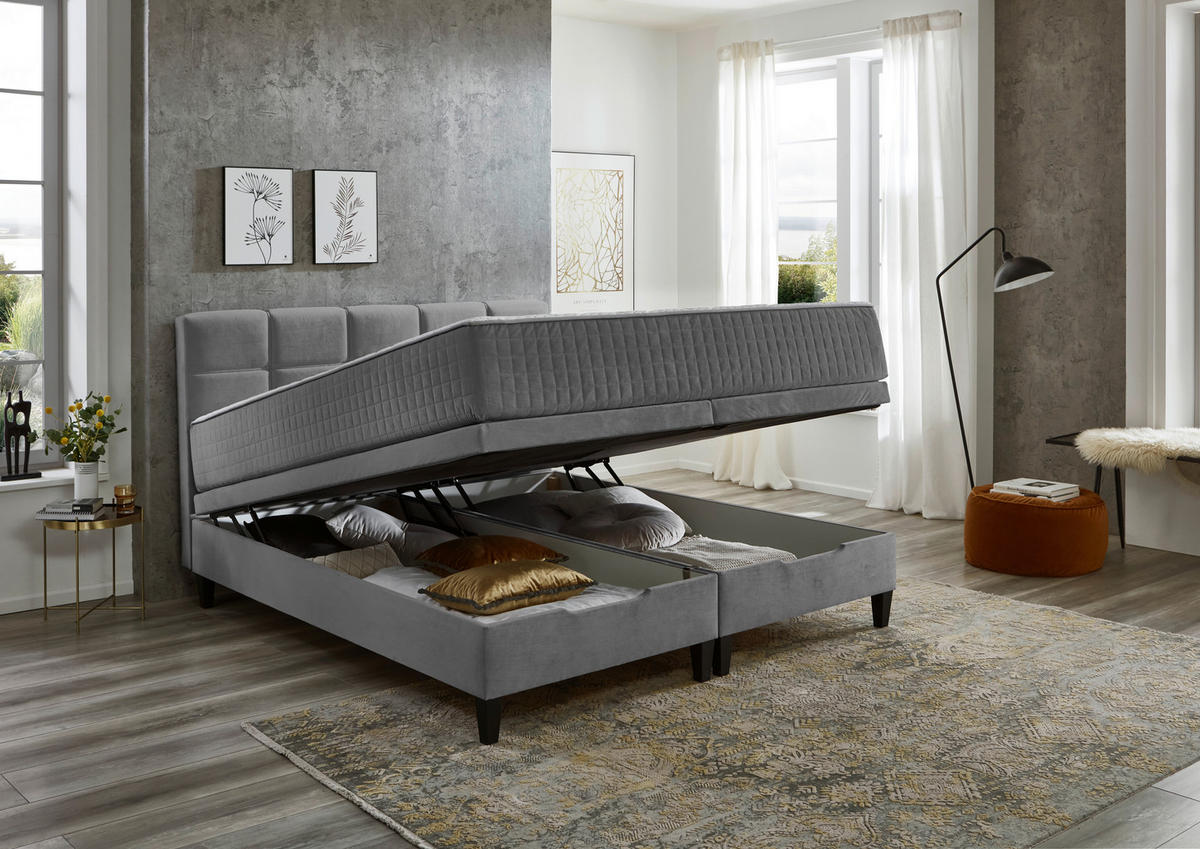 BOXBETT 180/200 cm  in Anthrazit  - Anthrazit, KONVENTIONELL, Textil (180/200cm) - Boxxx