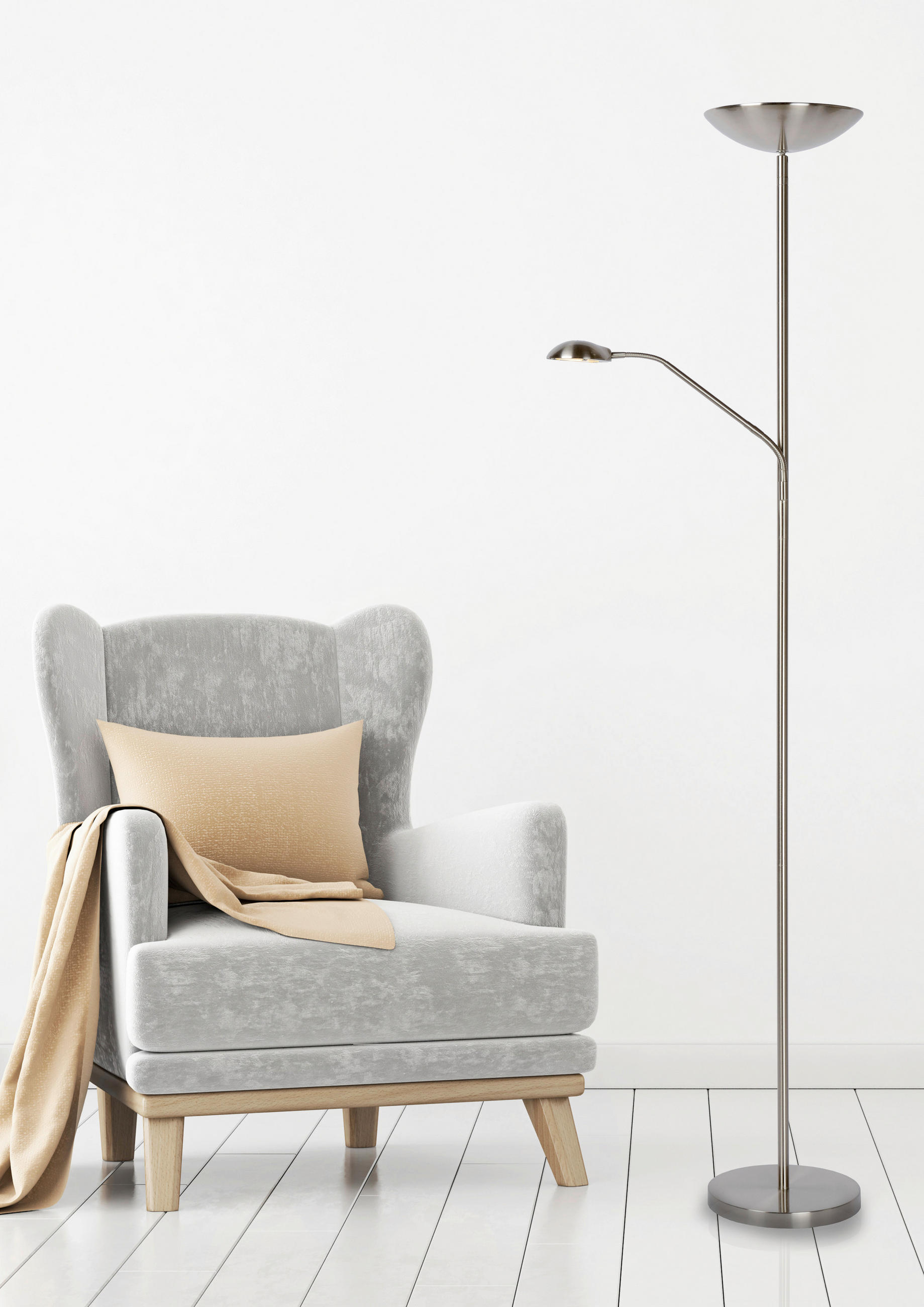 LED-STEHLEUCHTE ZENITH 25.4/53.2/180 cm   - Design, Metall (25.4/53.2/180cm) - Lucide
