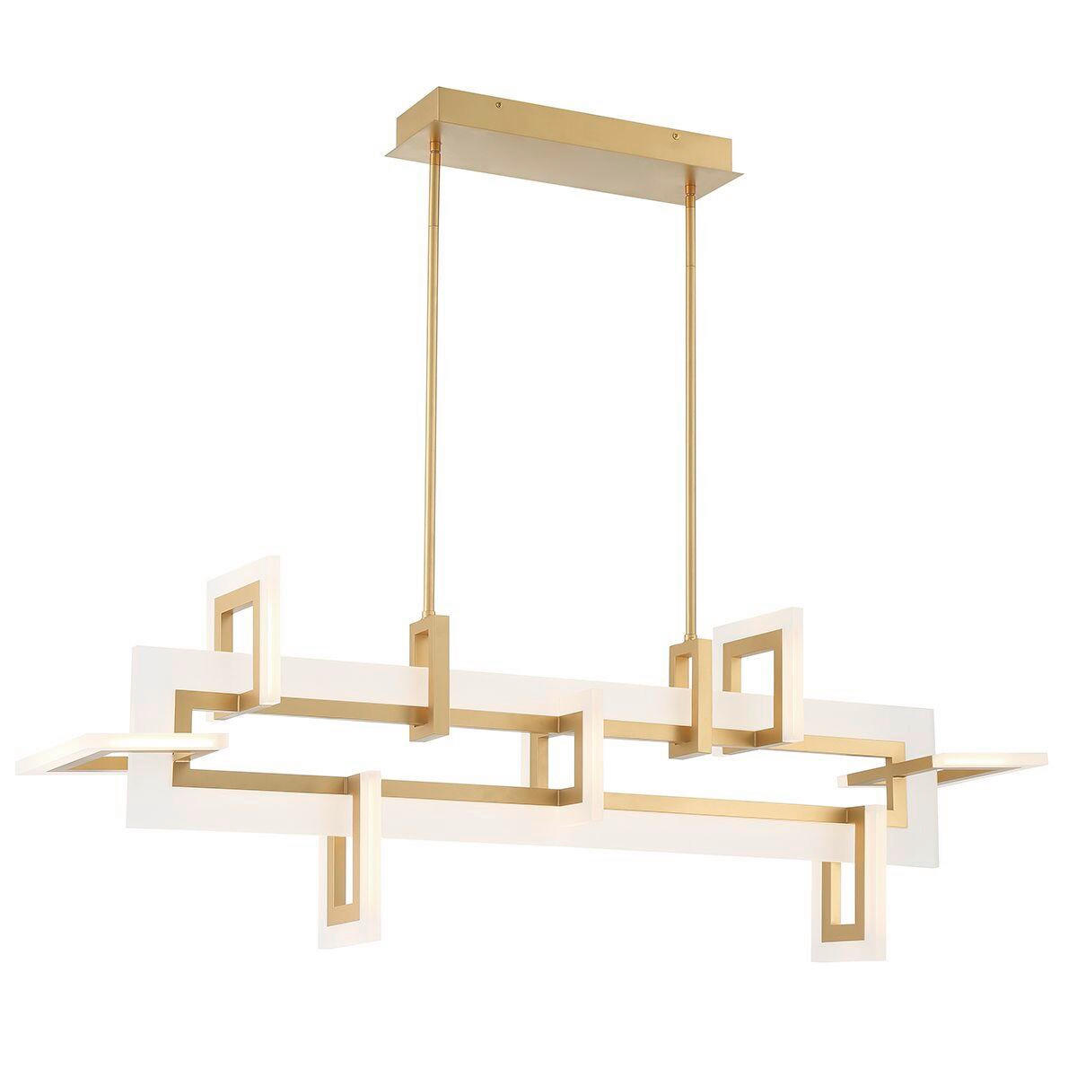 LED-HÄNGELEUCHTE Eurofase 122,8/50/23,1 cm   - Messingfarben, Design, Glas/Metall (122,8/50/23,1cm) - Elstead Lighting