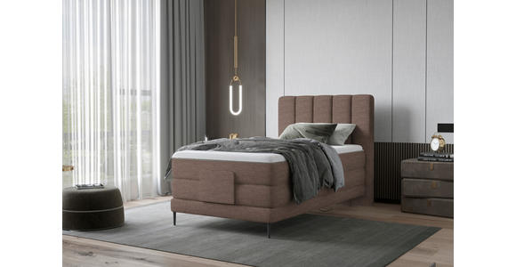 BOXSPRINGBETT 100/200 cm  in Braun  - Schwarz/Braun, Natur, Textil/Metall (100/200cm) - Esposa