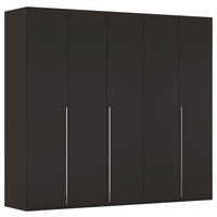 DREHTÜRENSCHRANK 251/223/60 cm 5-türig Schwarz  - Chromfarben/Schwarz, Design, Holzwerkstoff/Metall (251/223/60cm) - home24
