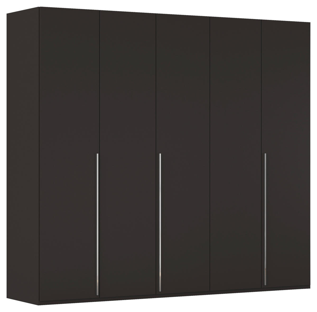 DREHTÜRENSCHRANK 251/223/60 cm 5-türig Schwarz  - Chromfarben/Schwarz, Design, Holzwerkstoff/Metall (251/223/60cm) - home24