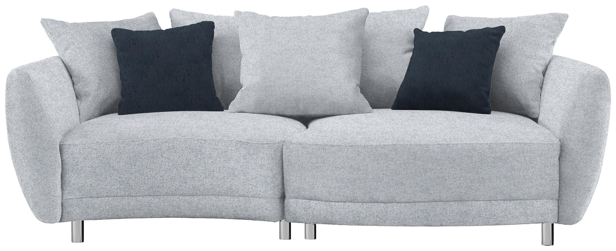 BIGSOFA in Chenille Hellgrau  - Anthrazit/Silberfarben, Design, Kunststoff/Textil (243/72/143cm) - Carryhome