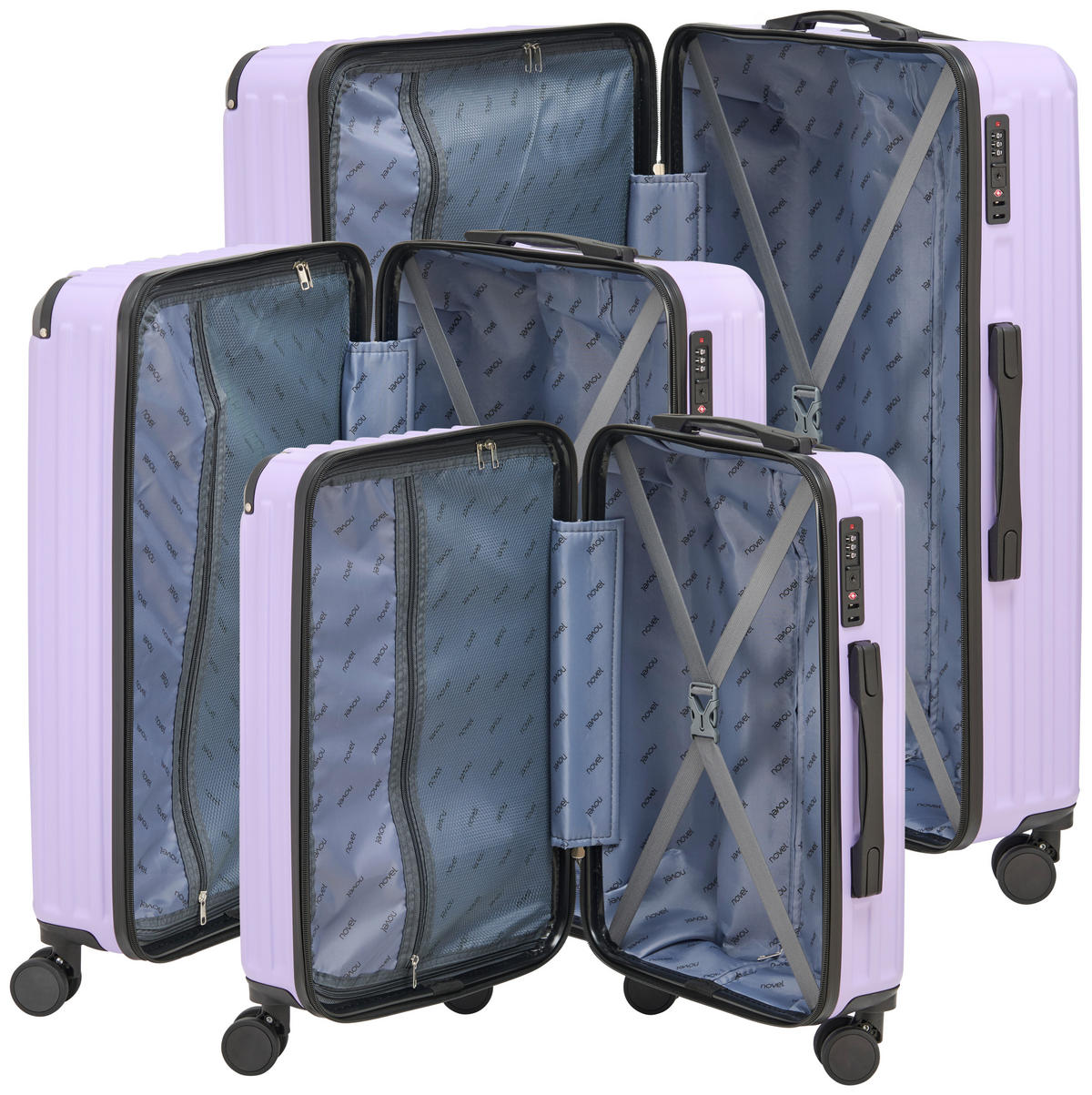 REISEKOFFERSET Lila 3-teilig  - Lila, Basics, Kunststoff/Textil - Novel