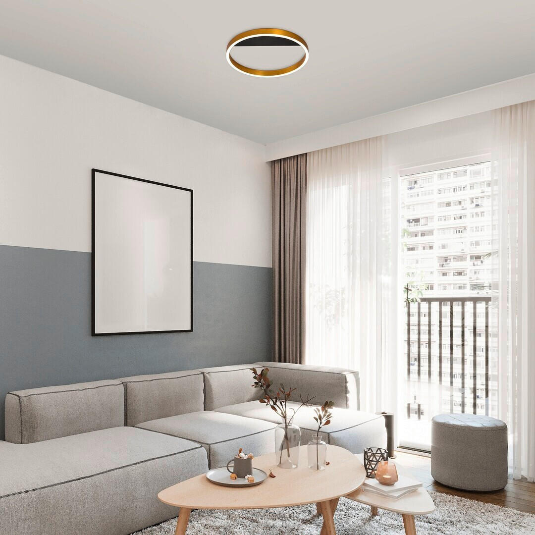 STROPNA LED-SVETILKA  Thric /1250 lm/3000 K// - zlate barve/črna, Design, kovina (40/3,5cm)