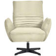 SESSEL in Chenille Creme  - Creme/Schwarz, Design, Textil/Metall (60/94/86cm) - Dieter Knoll