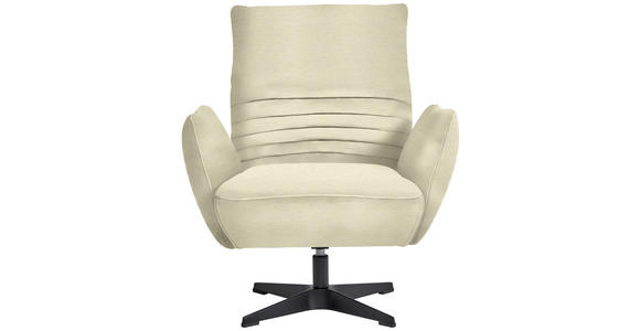 SESSEL in Chenille Creme  - Creme/Schwarz, Design, Textil/Metall (60/94/86cm) - Dieter Knoll