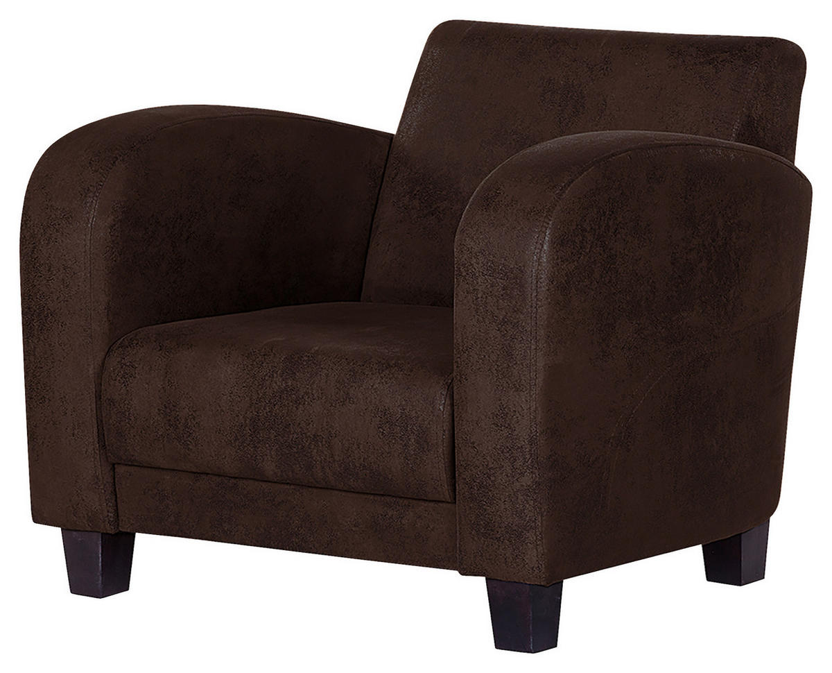 SITZGARNITUR in Lederlook Dunkelbraun  - Dunkelbraun, Design, Textil (92/80/89cm) - Livetastic