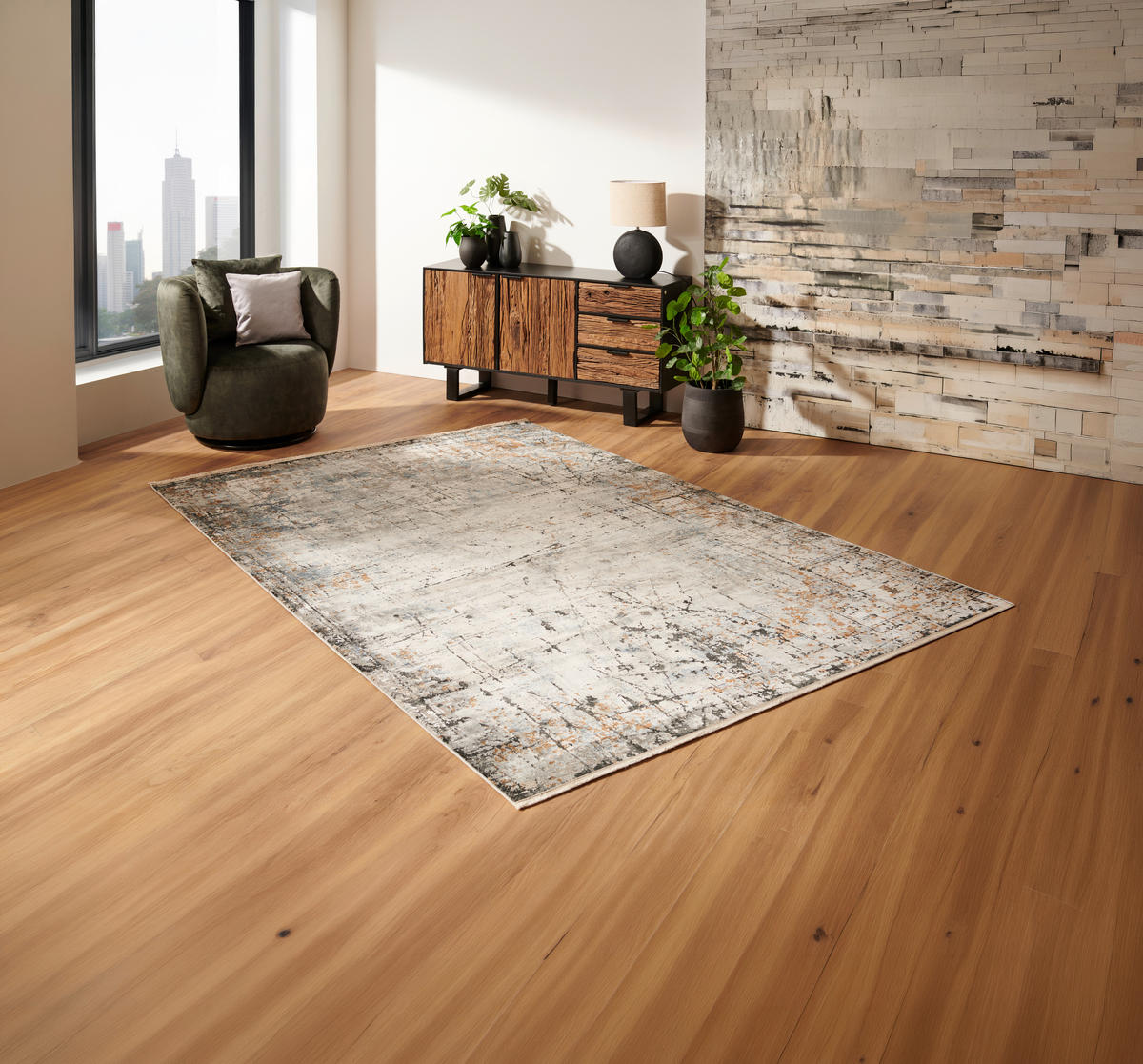 WEBTEPPICH 200/290 cm Poseidon Grau, Multicolor  - Multicolor/Grau, Design, Naturmaterialien/Textil (200/290cm) - Dieter Knoll