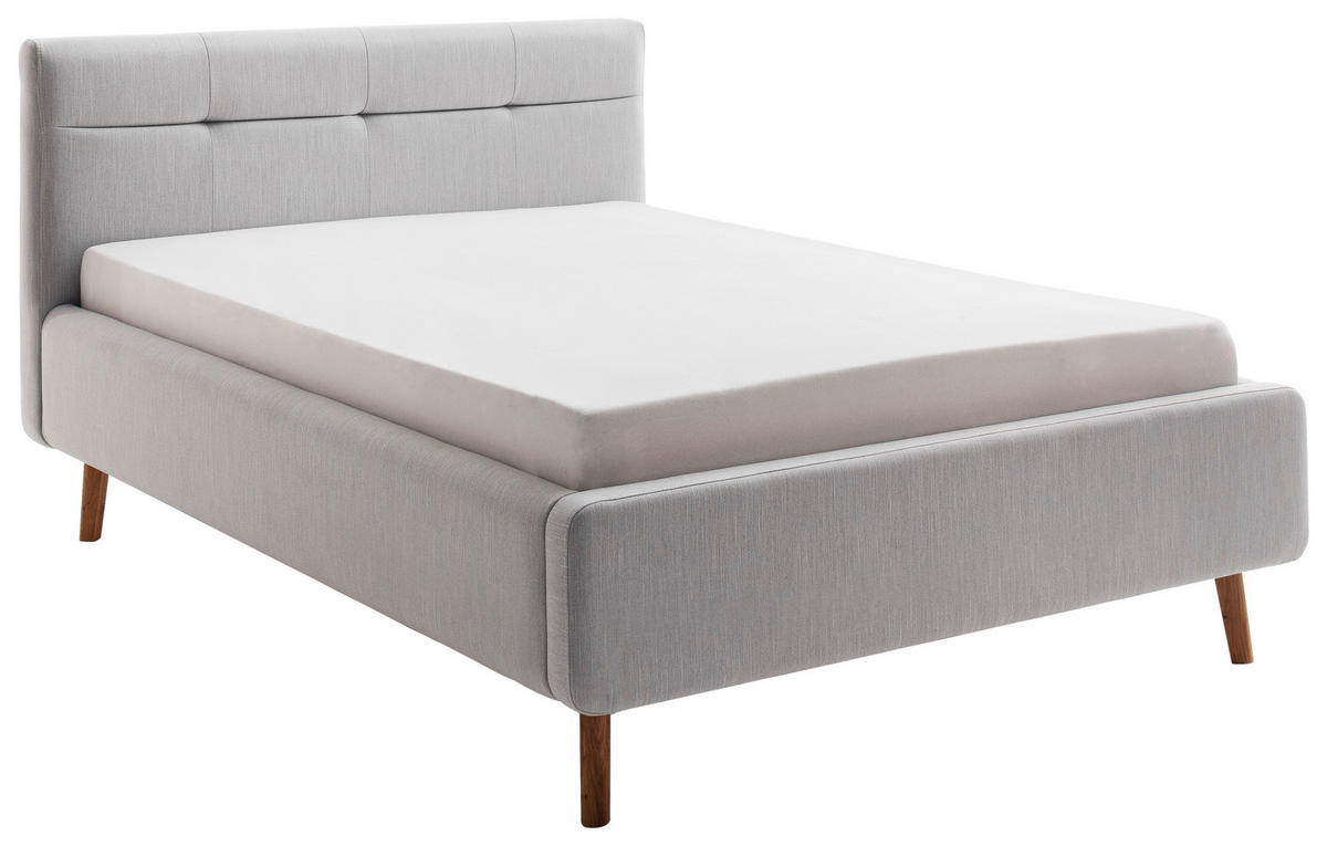 POLSTERBETT 140/200 cm  in Hellgrau  - Eichefarben/Birkefarben, Konventionell, Holz/Textil (140/200cm) - Boxxx