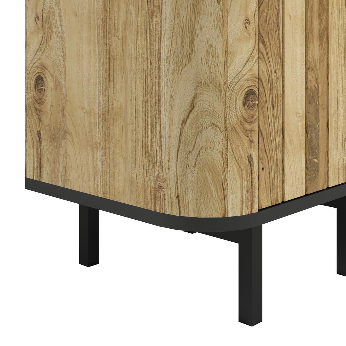 UNTERSCHRANK 51/107/42 cm   - Schwarz/Naturfarben, Natur, Holz/Metall (51/107/42cm) - Livetastic