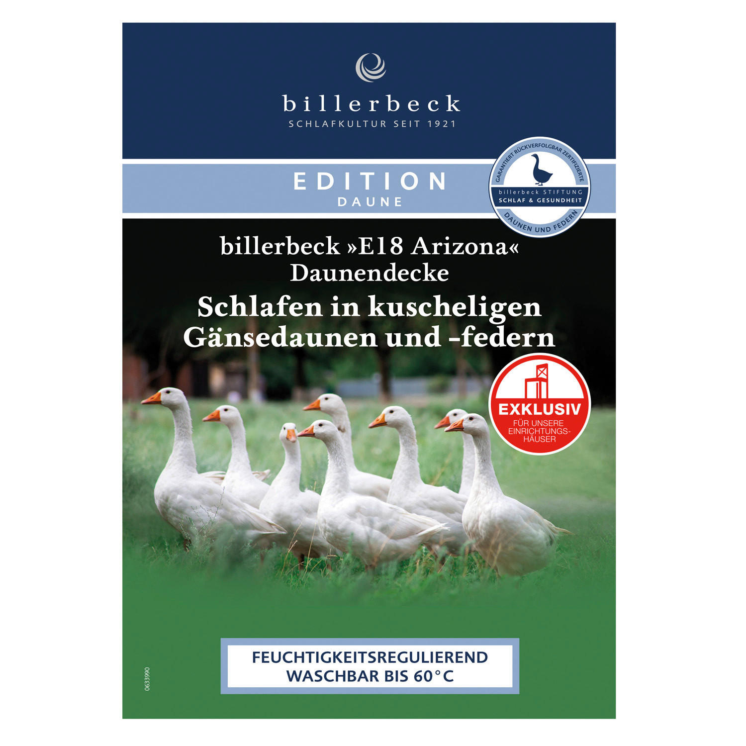 Thumbnail - Billerbeck Ganzjahresdecke, Weiß, Textil, Füllung: Gänsedaunen, Gänsefedern, 135x200 cm, für Hausstauballergiker geeigne...