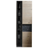 VITRINE  in furniert, massiv Eiche Schwarz, Wildeiche  - Wildeiche/Schwarz, Natur, Glas/Holz (64/194/42,6cm) - Voglauer