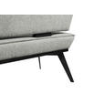 SITZBANK 153/90/65 cm Webstoff Schwarz, Hellgrau Buche massiv  - Hellgrau/Schwarz, Basics, Holz/Textil (153/90/65cm) - Carryhome
