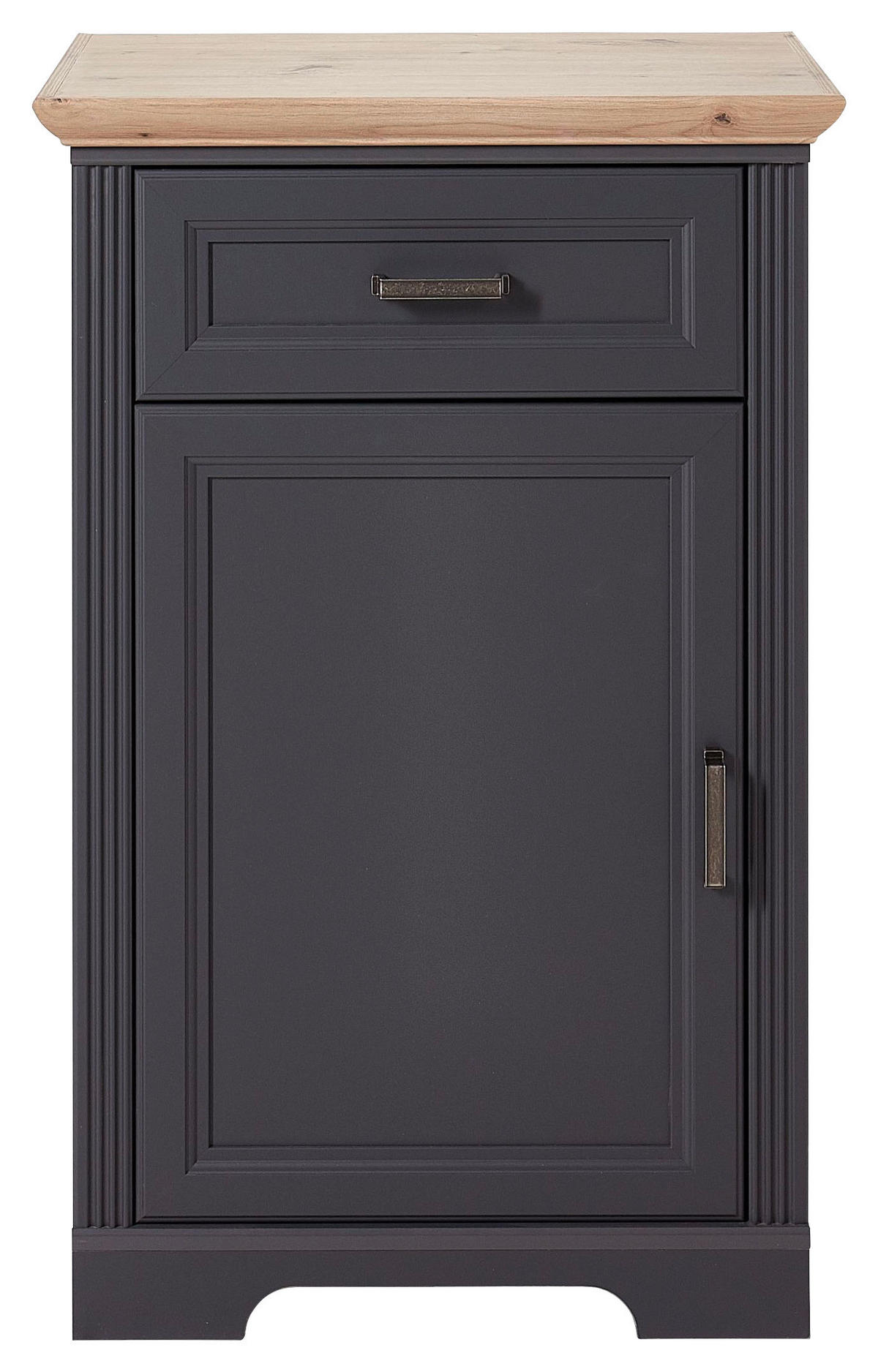 BOTNÍK, barvy grafitu, barvy dubu, 65/102/41 cm - šedá/barvy dubu, Romantický / Rustikální, kov/kompozitní dřevo (65/102/41cm) - Landscape