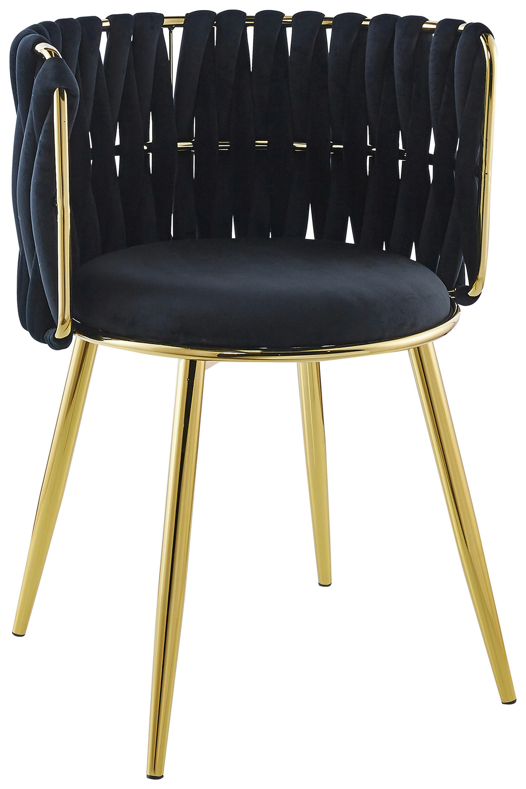 STOL MED ARMSTÖD SET 2 styck järn  - svart/guldfärgad, Design, metall/plast (57/80/53cm) - Kayoom