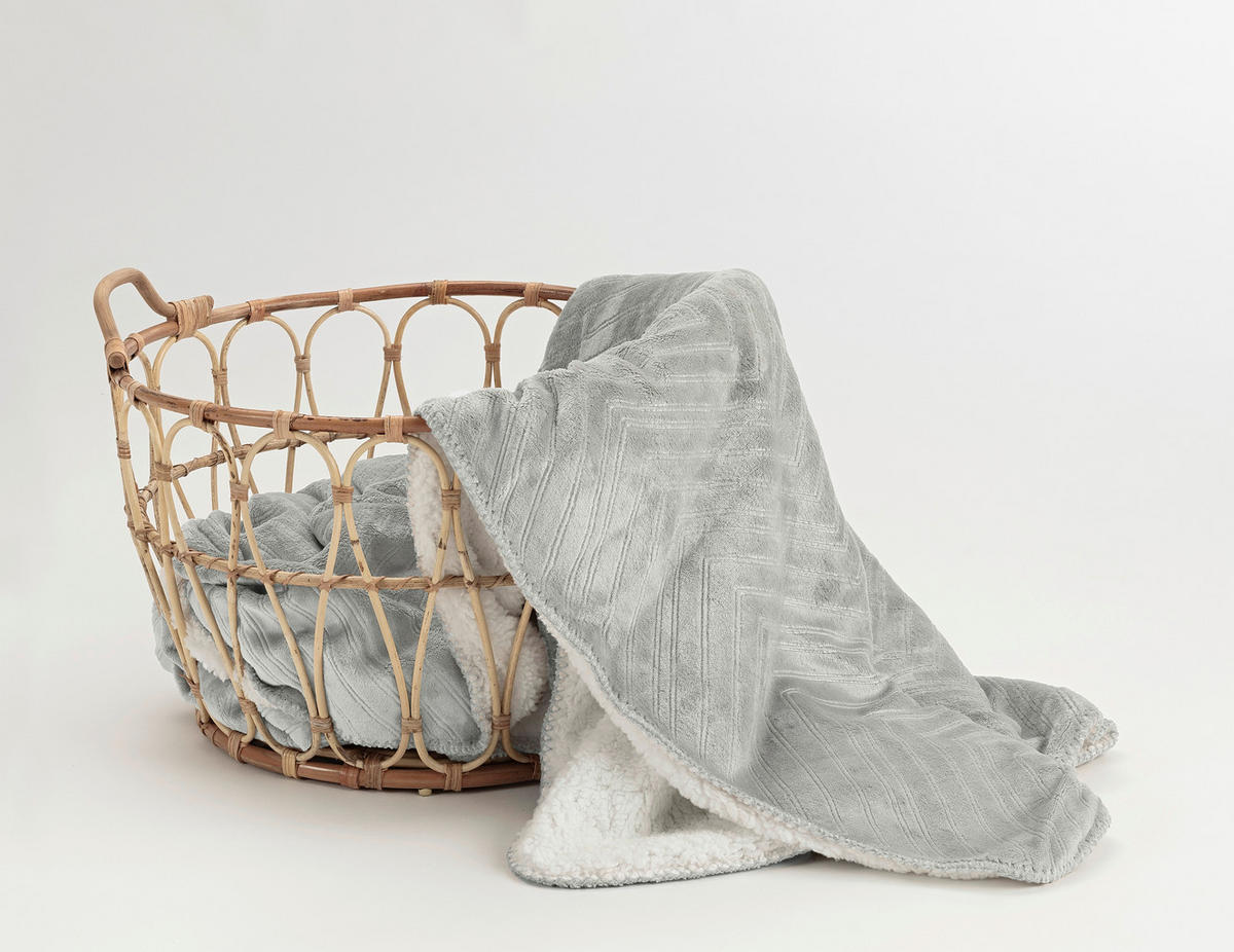 PLÄD 130/170 cm  - ljusgrå, Basics, textil (130/170cm)