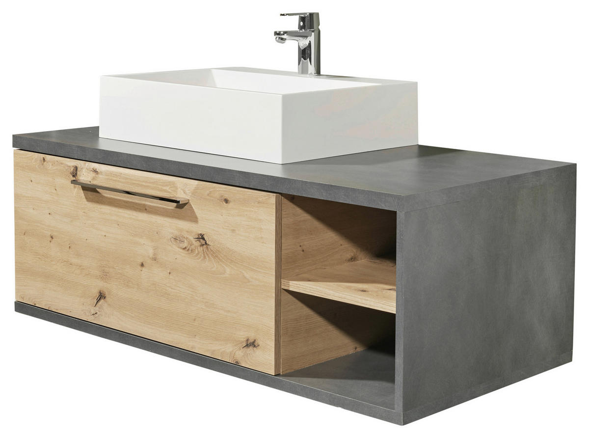 WASCHTISCHKOMBI 110 cm  - Chromfarben/Anthrazit, KONVENTIONELL, Holzwerkstoff/Kunststoff (110cm) - MID.YOU