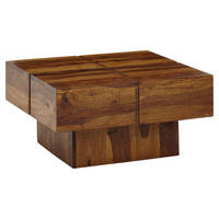 COUCHTISCH Sheesham massiv 57,5/57,5/30 cm quadratisch Sheeshamfarben  - Sheeshamfarben, MODERN, Holz (57,5/57,5/30cm) - MID.YOU
