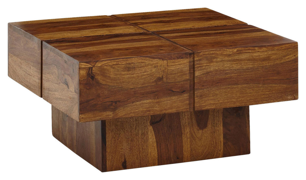 COUCHTISCH Sheesham massiv 57,5/57,5/30 cm quadratisch Sheeshamfarben  - Sheeshamfarben, MODERN, Holz (57,5/57,5/30cm) - MID.YOU