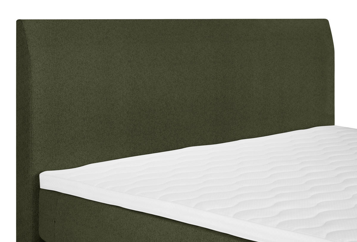 BOXSPRINGBETT 180/200 cm  in Dunkelgrün  - Dunkelgrün/Schwarz, Modern, Textil (180/200cm) - MID.YOU
