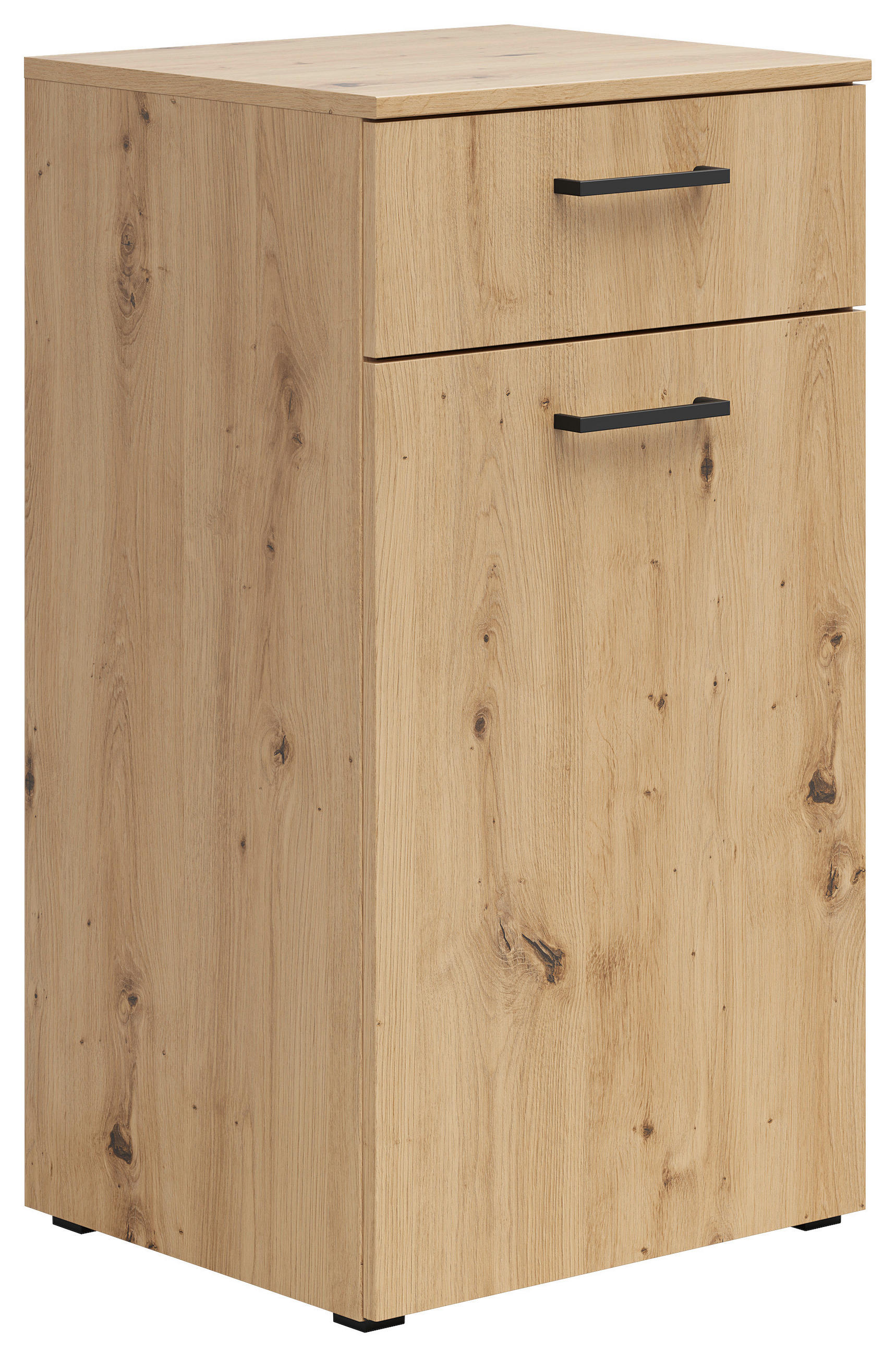 KOMODA, dub artisan, 45/83/40 cm - černá/antracitová, Moderní, kompozitní dřevo/plast (45/83/40cm) - Carryhome