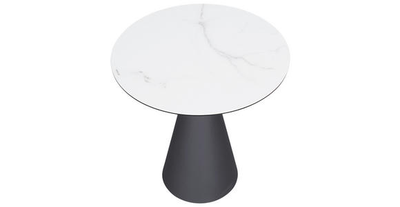 BEISTELLTISCH in Metall, Glas, Keramik 48,5/48,5/50 cm  - Anthrazit/Weiß, Design, Glas/Keramik (48,5/48,5/50cm) - Dieter Knoll