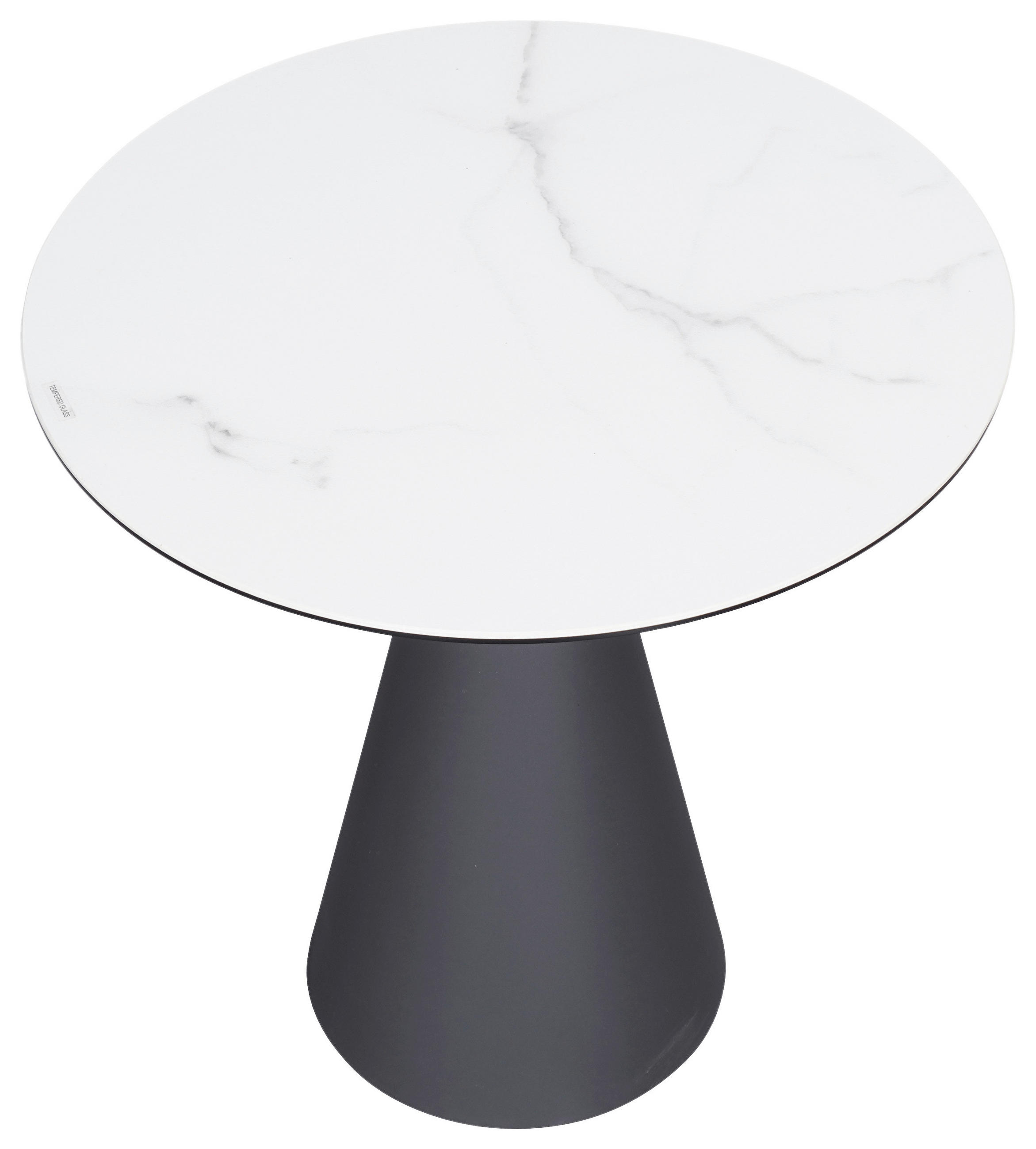 BEISTELLTISCH 48,5/48,5/50 cm Anthrazit, Weiß rund  - Anthrazit/Weiß, Design, Glas/Keramik (48,5/48,5/50cm) - Dieter Knoll