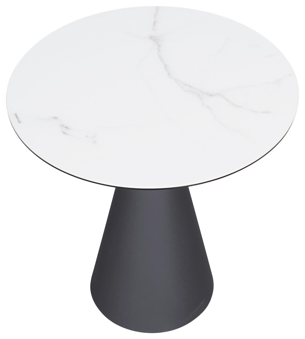 BEISTELLTISCH in Metall, Glas, Keramik 48,5/48,5/50 cm  - Anthrazit/Weiß, Design, Glas/Keramik (48,5/48,5/50cm) - Dieter Knoll