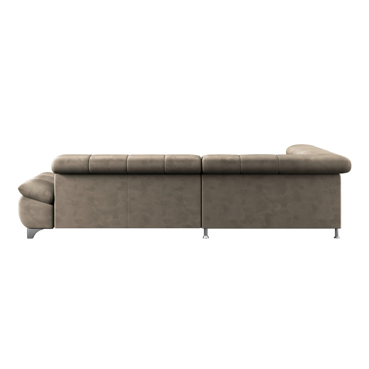 ECKSOFA Taupe Chenille  - Taupe/Chromfarben, KONVENTIONELL, Textil/Metall (234/312cm) - Livetastic