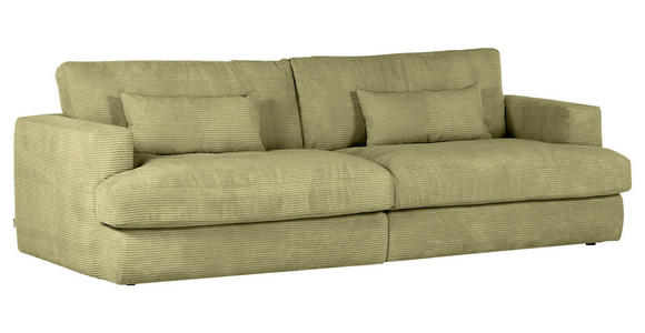 BIGSOFA Cord Hellgrün  - Schwarz/Hellgrün, ROMANTIK / LANDHAUS, Kunststoff/Textil (270/67/120cm) - Landscape