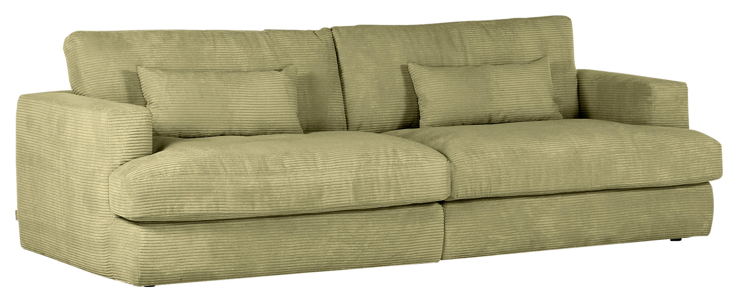 BIGSOFA Cord Hellgrün  - Schwarz/Hellgrün, ROMANTIK / LANDHAUS, Kunststoff/Textil (270/67/120cm) - Landscape