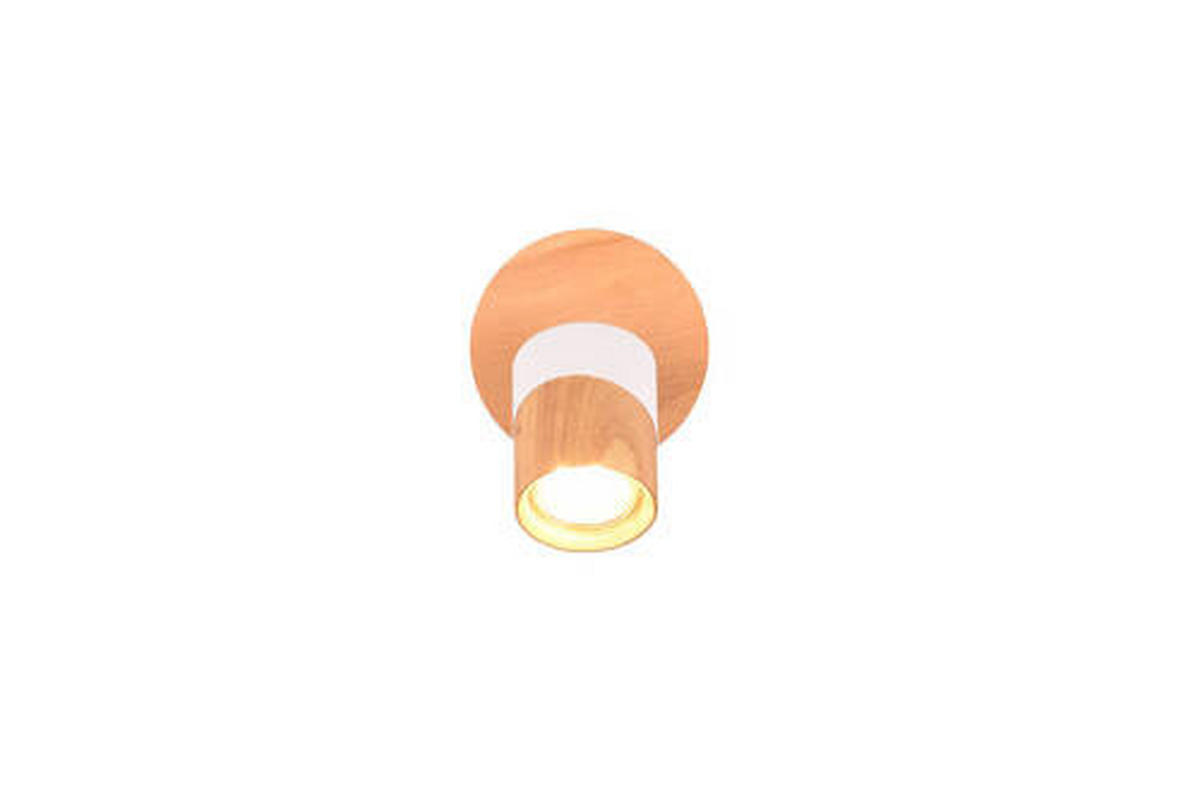 BODOVÉ SVÍTIDLO, GU10, 11/13,5/15 cm - bílá/hnědá, Natur, kov/dřevo (11/13,5/15cm)