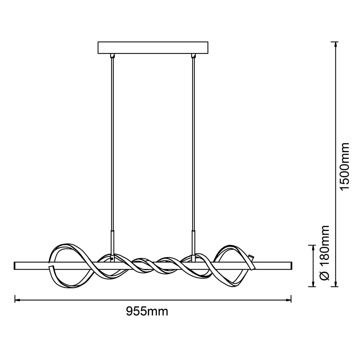 LED-PENDELLEUCHTE    - Schwarz, Design, Kunststoff/Metall (150/95,5/18cm) - Brilliant