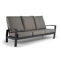 3-SITZER-BANK in Grau, Anthrazit  - Anthrazit/Grau, Basics, Textil/Metall (199/88/88cm) - Tierra Outdoor