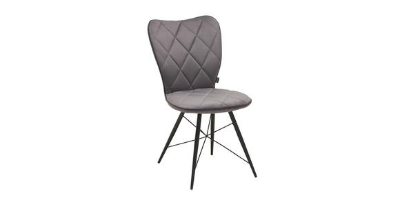 STUHL in Metall, Textil Grau, Schwarz - Schwarz/Grau, Design, Textil/Metall (49/90/61cm) - Hom`in