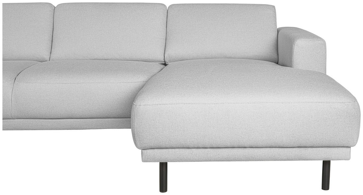 SOFFA i flatväv ljusgrå  - ljusgrå/svart, Design, metall/trä (310/78/197cm) - Pure Home Comfort