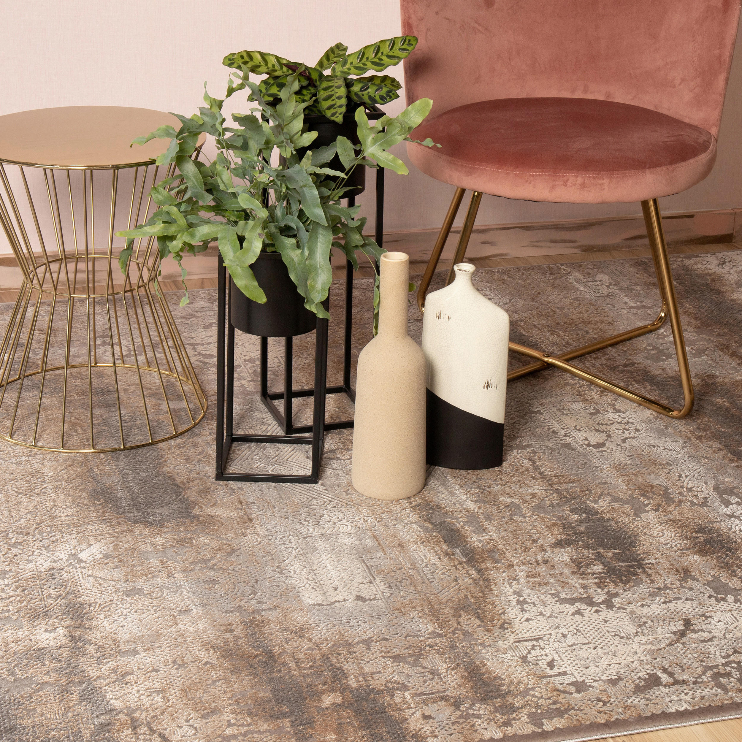 VINTAGE-TEPPICH 140/200 cm My Jewel of Obsession Taupe  - Taupe, KONVENTIONELL, Textil (140/200cm) - Obsession