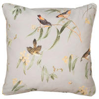 OUTDOOR-KISSEN in Creme, Gelb, Grün Vogel 50/50 cm  - Gelb/Creme, Basics, Textil (50/50cm)