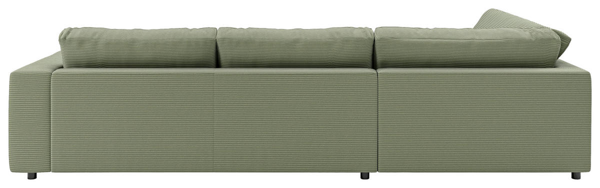 ECKSOFA in Cord Grün  - Schwarz/Grün, Design, Kunststoff/Textil (224/325cm) - Pure Home Lifestyle