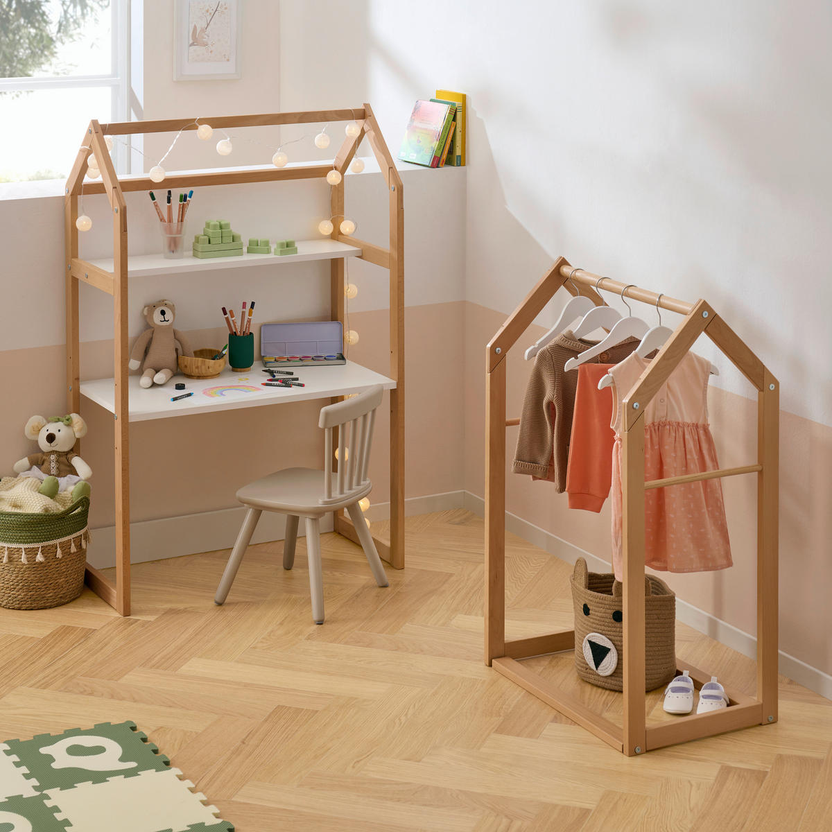 KLEIDERSTÄNDER in Naturfarben 65/95/40 cm   - Naturfarben, Trend, Holz (65/95/40cm) - My Baby Lou
