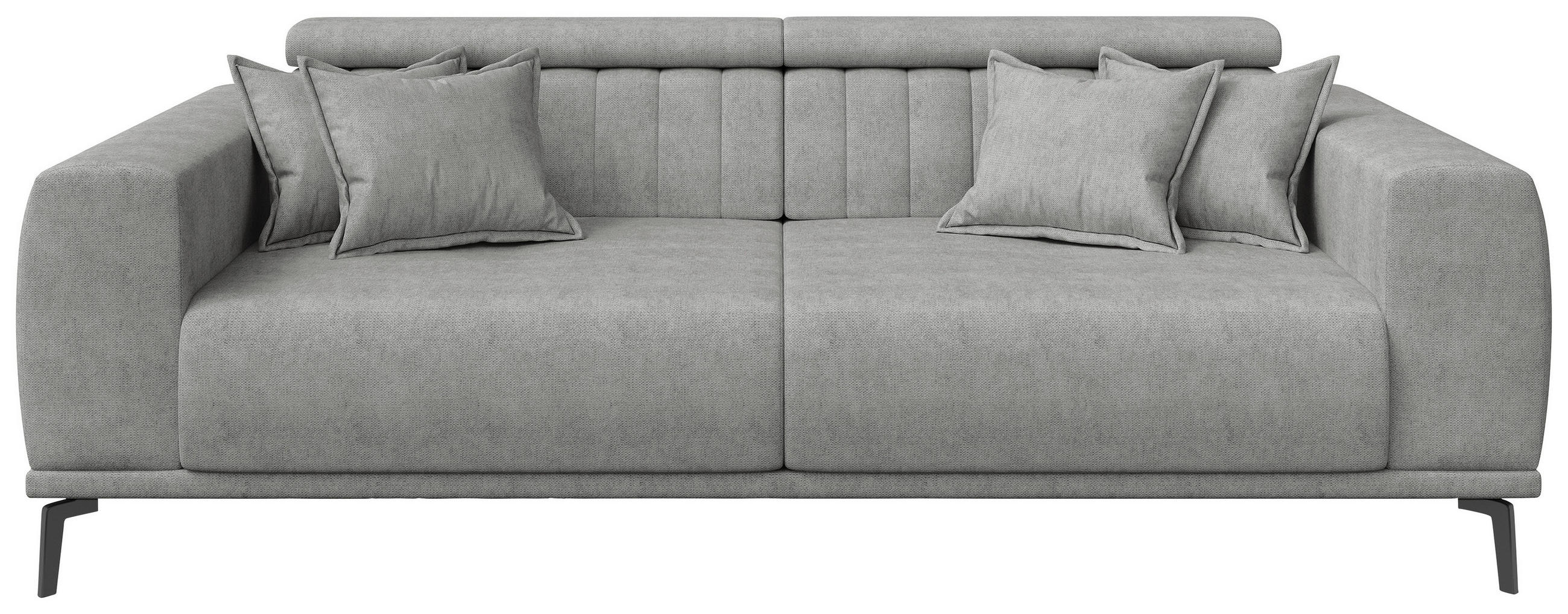 3-SITZER-SOFA Webstoff Grau  - Schwarz/Grau, KONVENTIONELL, Textil/Metall (240/80/110cm) - Carryhome