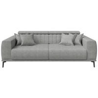 3-SITZER-SOFA Webstoff Grau  - Schwarz/Grau, KONVENTIONELL, Textil/Metall (240/80/110cm) - Carryhome