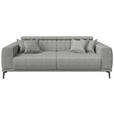 3-SITZER-SOFA  in Webstoff Grau  - Schwarz/Grau, KONVENTIONELL, Textil/Metall (240/80/113cm) - Carryhome