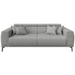 3-SITZER-SOFA Webstoff Grau  - Schwarz/Grau, KONVENTIONELL, Textil/Metall (240/80/110cm) - Carryhome