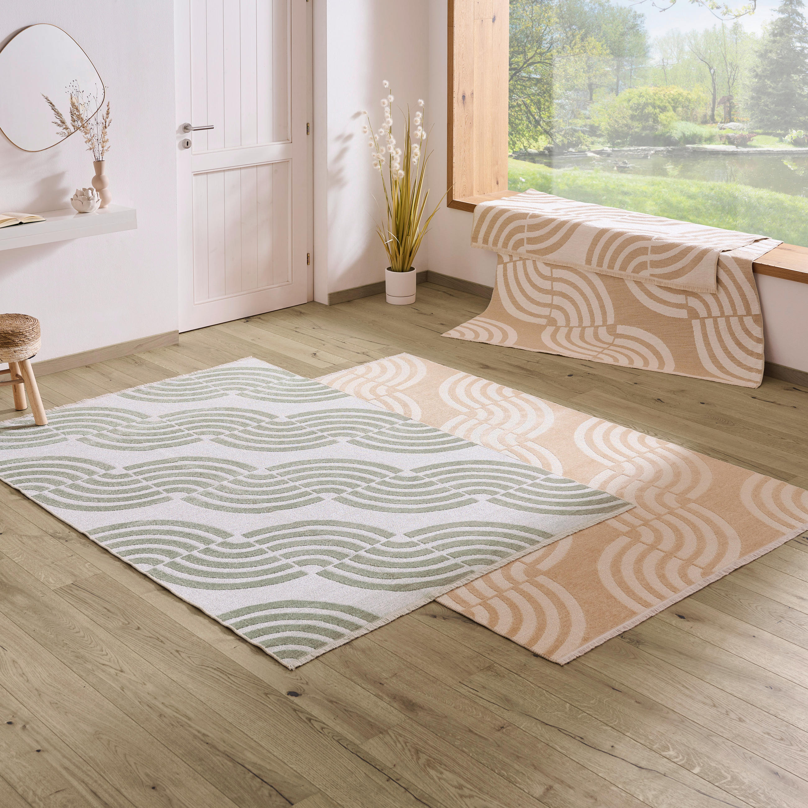 FLACHWEBETEPPICH 80/150 cm Waves Grün  - Grün, LIFESTYLE, Textil (80/150cm) - Novel